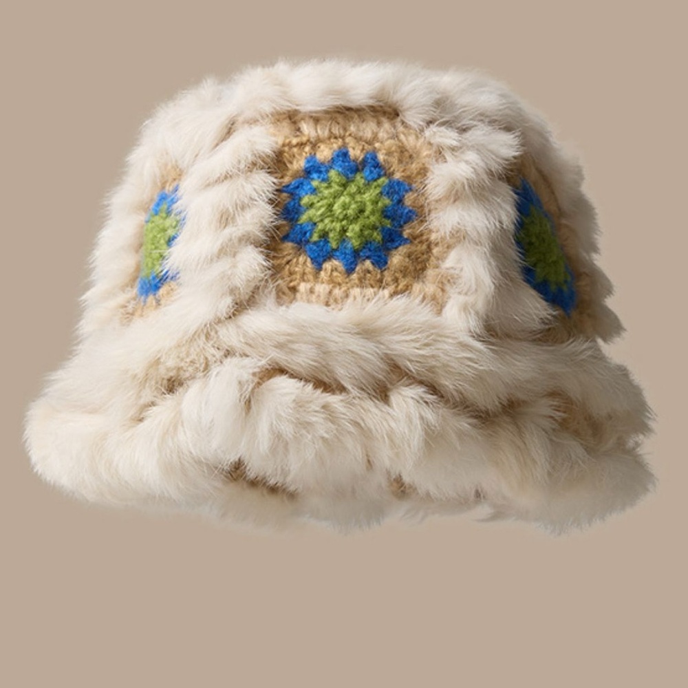 Fuzzy Crochet Bucket Hat 10050071108